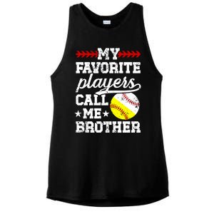 Favorite Players Call Me Brother Baseball Softball Brother Funny Gift Ladies PosiCharge Tri-Blend Wicking Tank