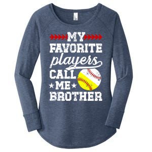 Favorite Players Call Me Brother Baseball Softball Brother Funny Gift Women's Perfect Tri Tunic Long Sleeve Shirt