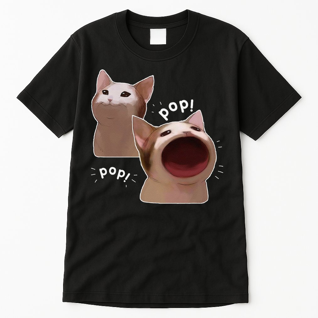 Funny Pop Cat Meme Tall T-Shirt