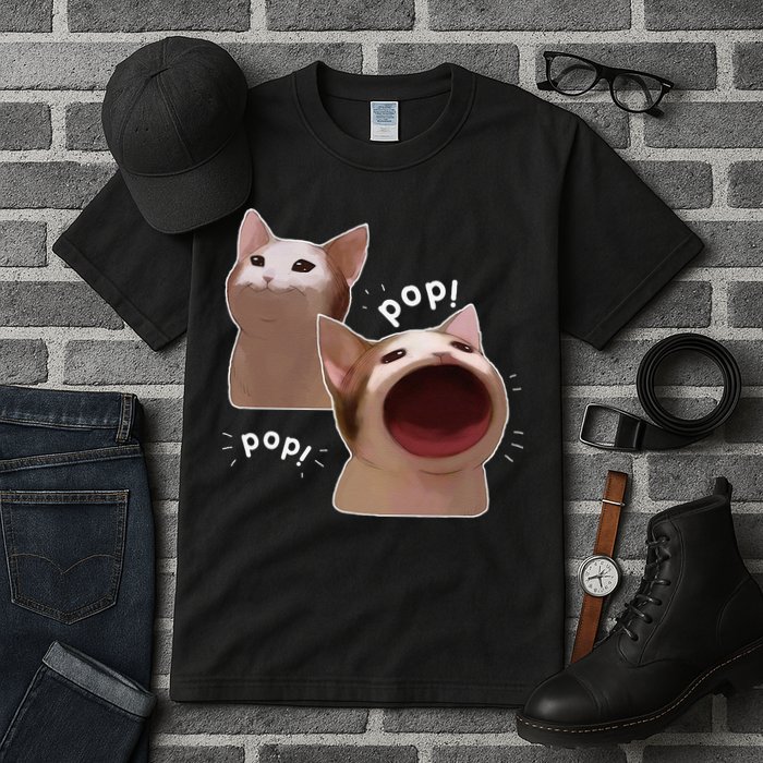 Funny Pop Cat Meme Tall T-Shirt