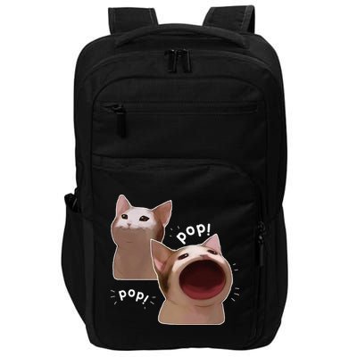 Funny Pop Cat Meme Impact Tech Backpack