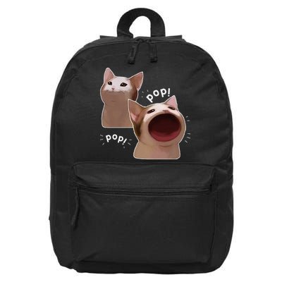 Funny Pop Cat Meme 16 in Basic Backpack