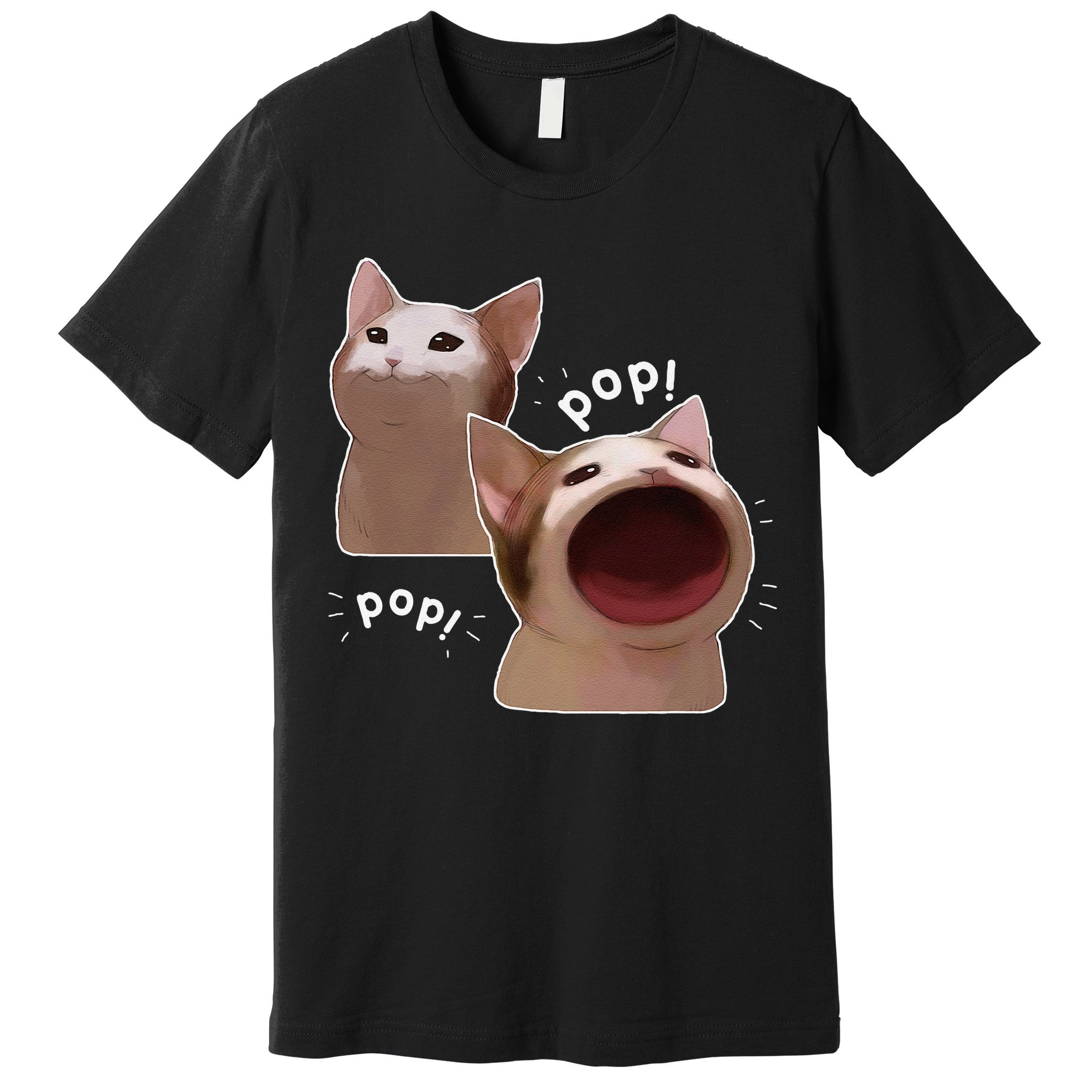 Funny Pop Cat Meme Premium T-Shirt