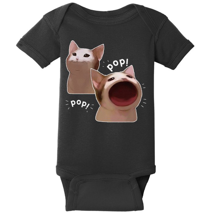 Funny Pop Cat Meme Baby Bodysuit