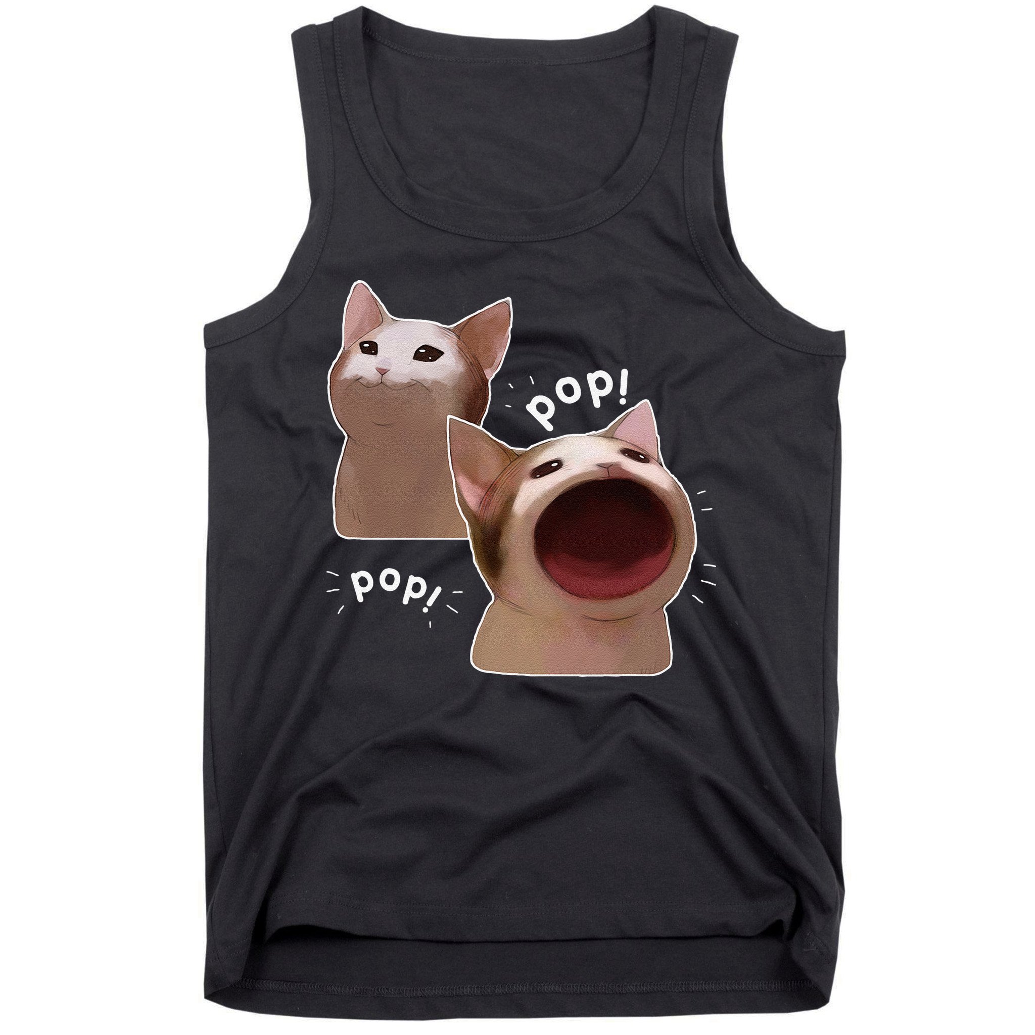 Funny Pop Cat Meme Tank Top