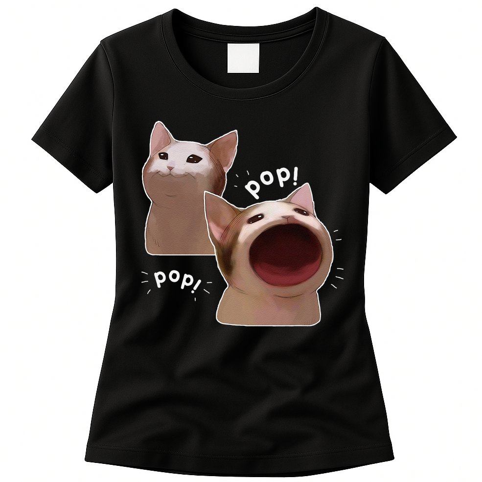 Funny Pop Cat Meme Womens T-Shirt