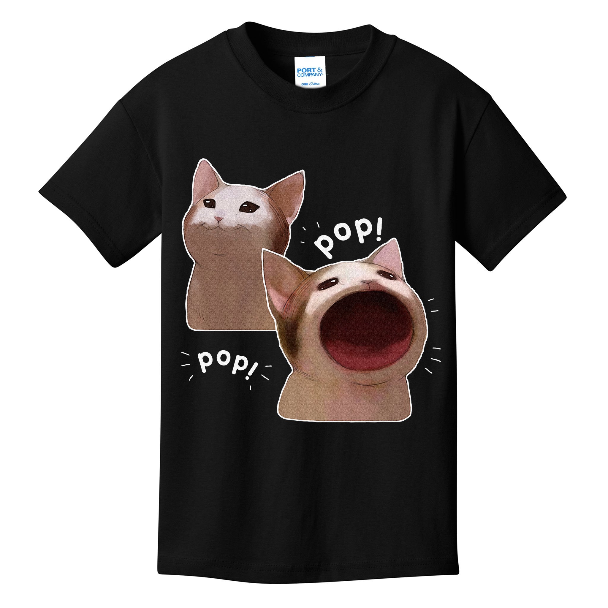 Funny Pop Cat Meme Kids T-Shirt