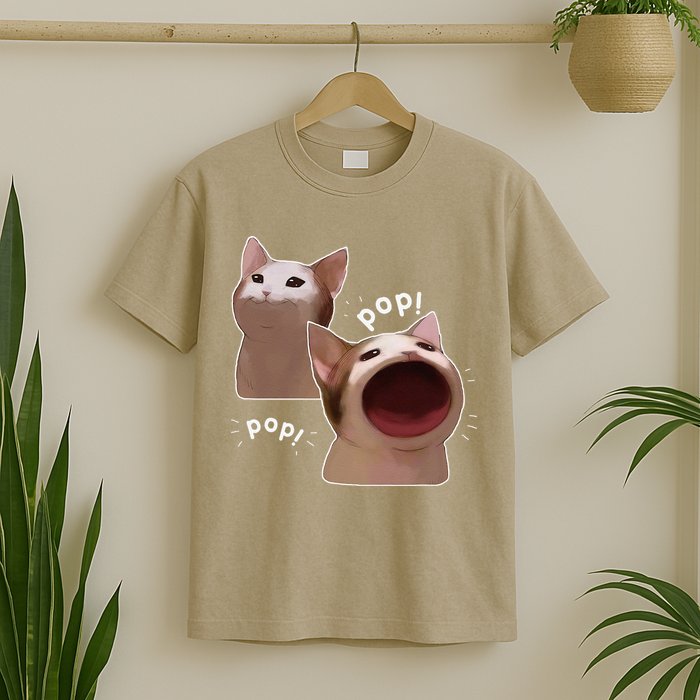 Funny Pop Cat Meme T-Shirt