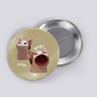 Funny Pop Cat Meme Button