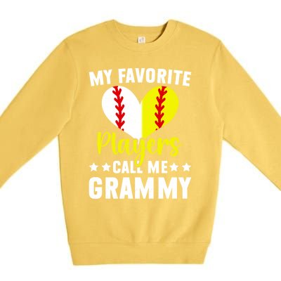 Favorite Players Call Me Grammy Baseball Softball Grammy Cute Gift Premium Crewneck Sweatshirt