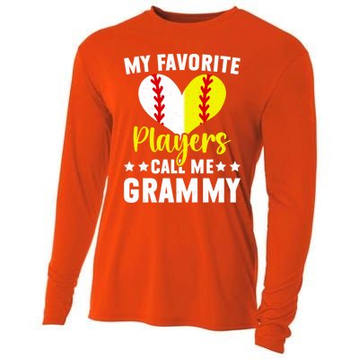 Favorite Players Call Me Grammy Baseball Softball Grammy Cute Gift Cooling Performance Long Sleeve Crew