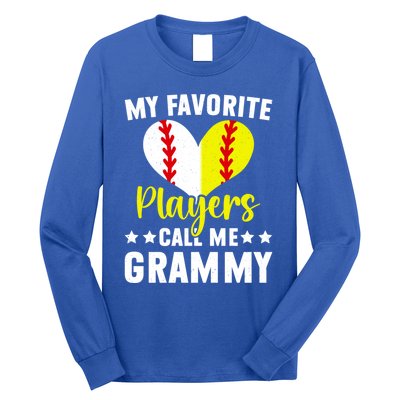 Favorite Players Call Me Grammy Baseball Softball Grammy Cute Gift Long Sleeve Shirt