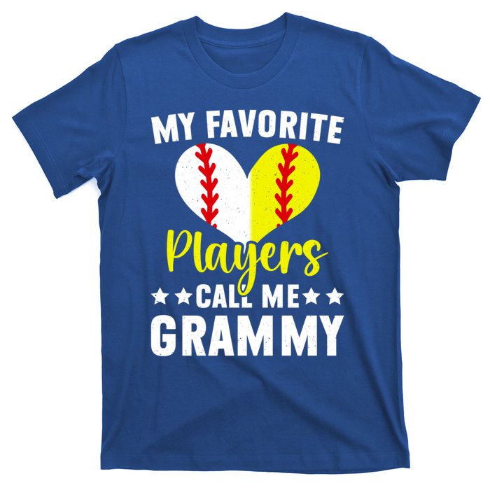 Favorite Players Call Me Grammy Baseball Softball Grammy Cute Gift T-Shirt