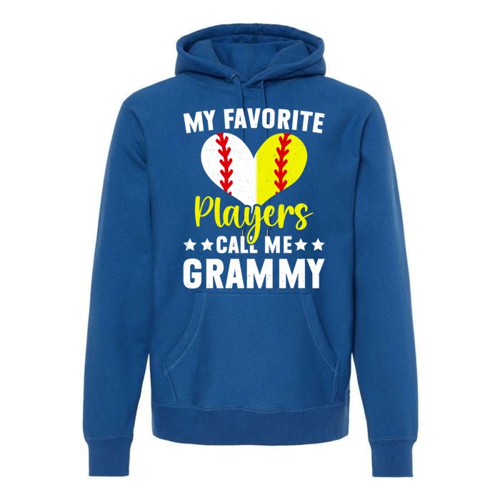 Favorite Players Call Me Grammy Baseball Softball Grammy Cute Gift Premium Hoodie