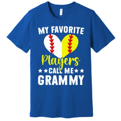 Favorite Players Call Me Grammy Baseball Softball Grammy Cute Gift Premium T-Shirt