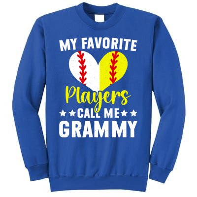 Favorite Players Call Me Grammy Baseball Softball Grammy Cute Gift Tall Sweatshirt