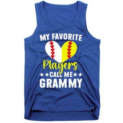 Favorite Players Call Me Grammy Baseball Softball Grammy Cute Gift Tank Top