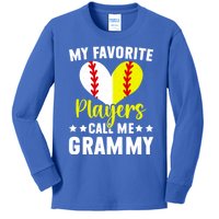 Favorite Players Call Me Grammy Baseball Softball Grammy Cute Gift Kids Long Sleeve Shirt