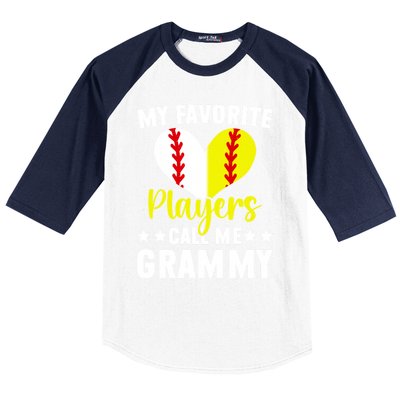 Favorite Players Call Me Grammy Baseball Softball Grammy Cute Gift Baseball Sleeve Shirt