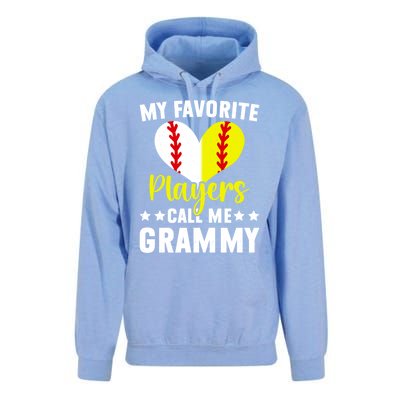 Favorite Players Call Me Grammy Baseball Softball Grammy Cute Gift Unisex Surf Hoodie