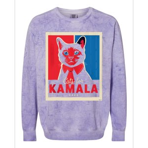 Funny Political Cats For Kamala Feline Lover Supporter Colorblast Crewneck Sweatshirt