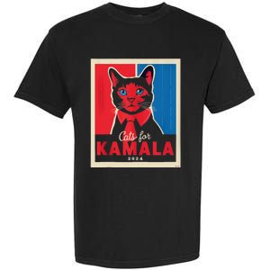 Funny Political Cats For Kamala Feline Lover Supporter Garment-Dyed Heavyweight T-Shirt