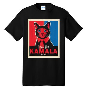 Funny Political Cats For Kamala Feline Lover Supporter Tall T-Shirt