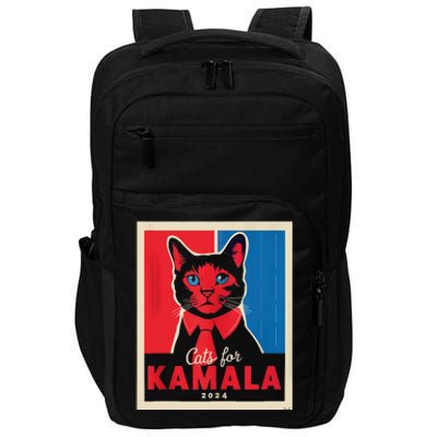 Funny Political Cats For Kamala Feline Lover Supporter Impact Tech Backpack