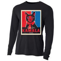 Funny Political Cats For Kamala Feline Lover Supporter Cooling Performance Long Sleeve Crew