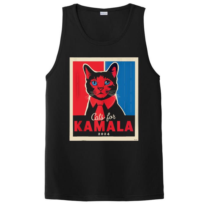 Funny Political Cats For Kamala Feline Lover Supporter PosiCharge Competitor Tank