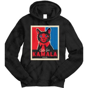 Funny Political Cats For Kamala Feline Lover Supporter Tie Dye Hoodie