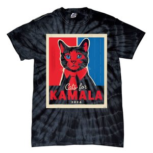 Funny Political Cats For Kamala Feline Lover Supporter Tie-Dye T-Shirt