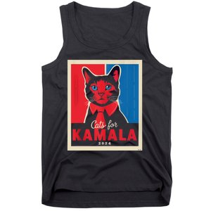 Funny Political Cats For Kamala Feline Lover Supporter Tank Top