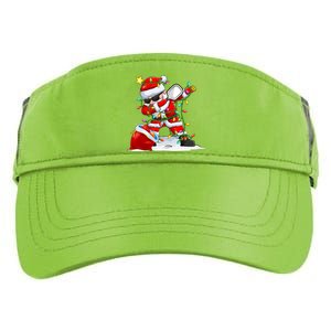 Funny Pickleball Christmas Dabbing Santa Playing Pickleball Adult Drive Performance Visor