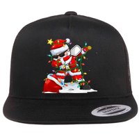 Funny Pickleball Christmas Dabbing Santa Playing Pickleball Flat Bill Trucker Hat