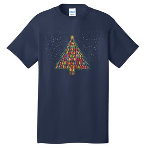 Funny Parrot Christmas Tree Macaw Cockatiel Parrot Xmas Tall T-Shirt