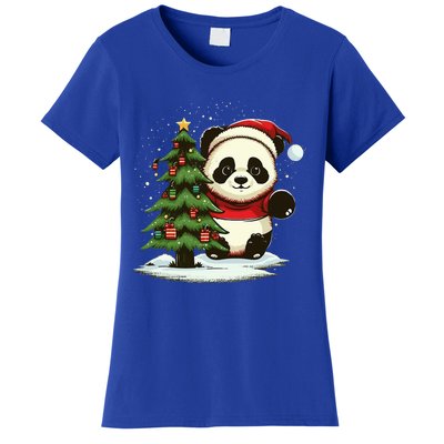 Festive Panda Claus for Christmas Celebration Women's T-Shirt