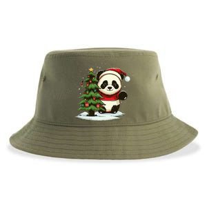 Festive Panda Claus for Christmas Celebration Sustainable Bucket Hat