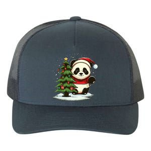 Festive Panda Claus for Christmas Celebration Yupoong Adult 5-Panel Trucker Hat