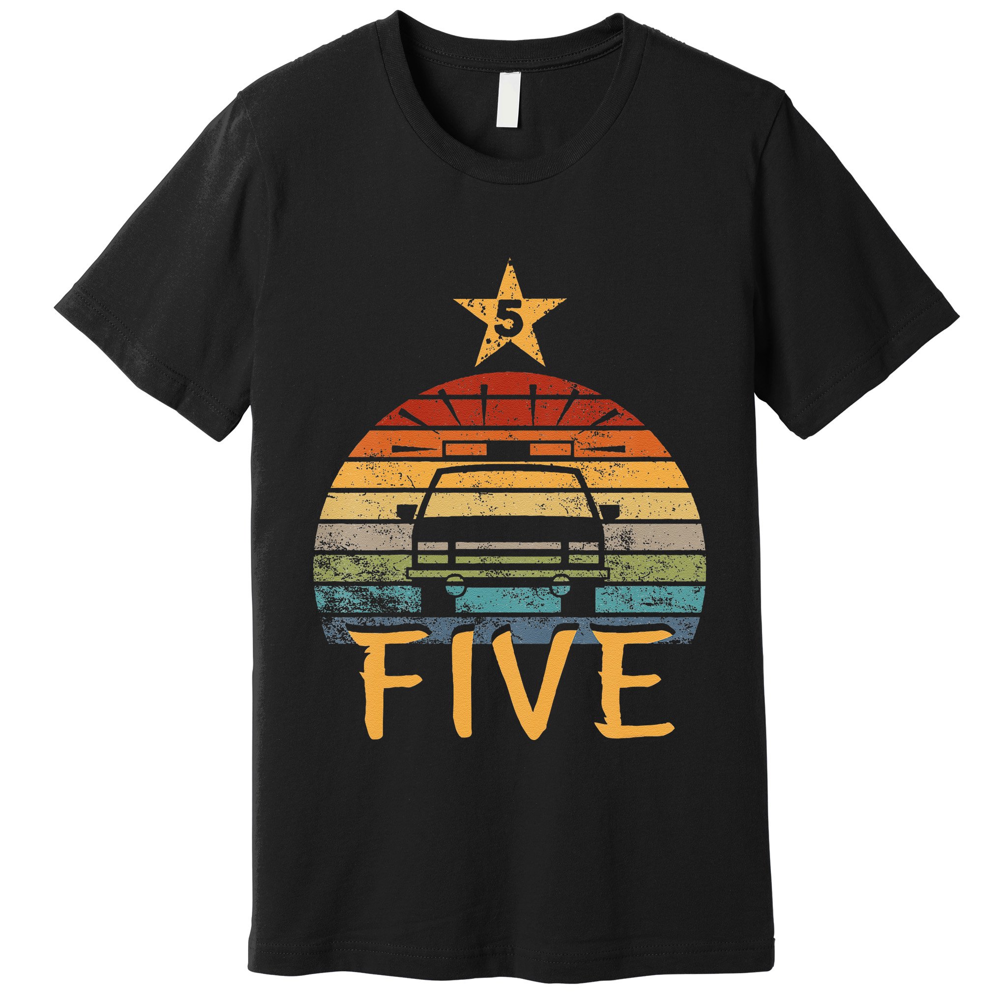Funny Police Car Birthday 5 Year Old Policeman 5th Birthday Premium T-Shirt