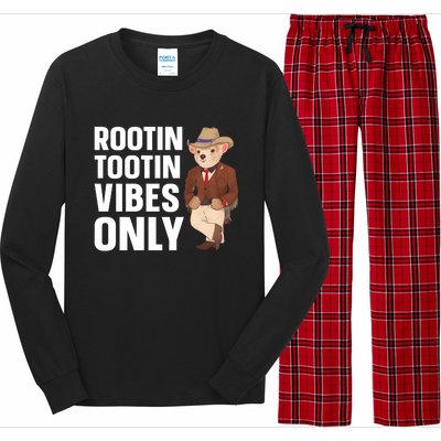 Funny Possum Cowboy Rootin Tootin Vibes Only Long Sleeve Pajama Set