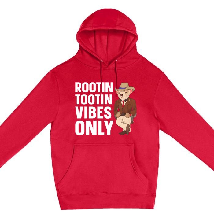 Funny Possum Cowboy Rootin Tootin Vibes Only Premium Pullover Hoodie