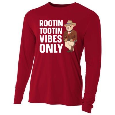 Funny Possum Cowboy Rootin Tootin Vibes Only Cooling Performance Long Sleeve Crew