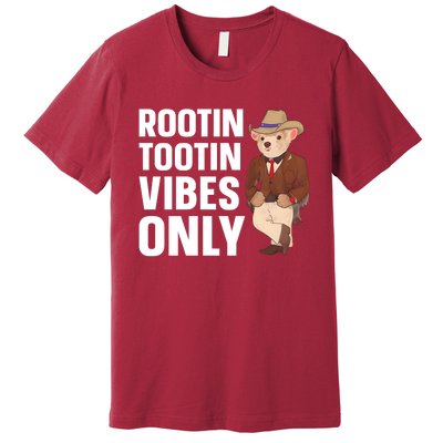 Funny Possum Cowboy Rootin Tootin Vibes Only Premium T-Shirt