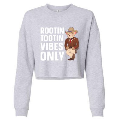 Funny Possum Cowboy Rootin Tootin Vibes Only Cropped Pullover Crew