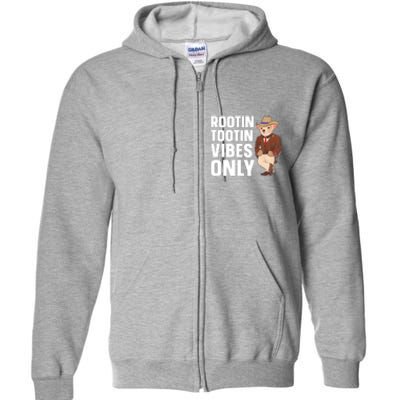 Funny Possum Cowboy Rootin Tootin Vibes Only Full Zip Hoodie