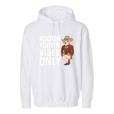 Funny Possum Cowboy Rootin Tootin Vibes Only Garment-Dyed Fleece Hoodie