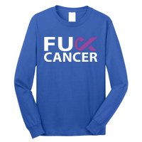 Fuck Pancreatic Cancer F U Fu Purple Ribbon Cancer Awareness Gift Long Sleeve Shirt