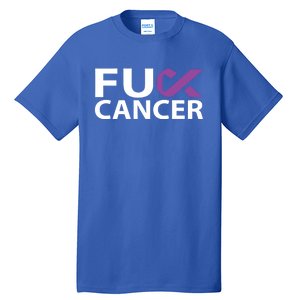 Fuck Pancreatic Cancer F U Fu Purple Ribbon Cancer Awareness Gift Tall T-Shirt