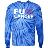 Fuck Pancreatic Cancer F U Fu Purple Ribbon Cancer Awareness Gift Tie-Dye Long Sleeve Shirt